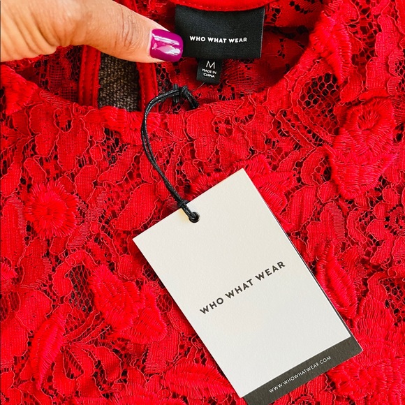 Red Lace Top - Picture 3 of 4